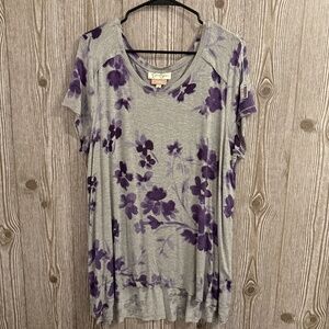 Jessica Simpson Nursing Grey Floral Top Size XL